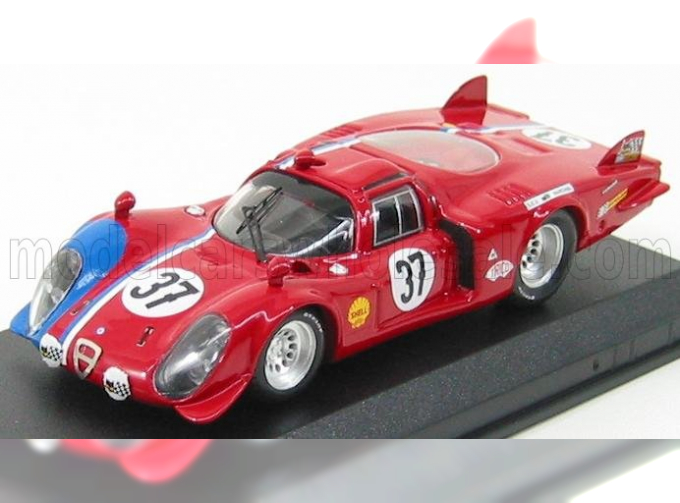 ALFA ROMEO 33.2 Coupe N 37 Le Mans 1968 Pilette - Slotemaket, Red Blue