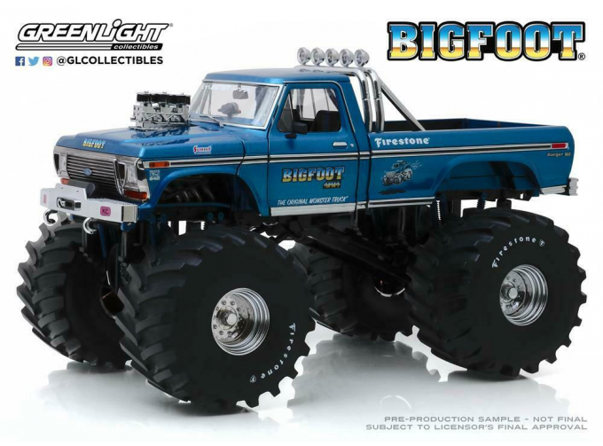 FORD F-250 Monster Truck Bigfoot #1 1974 Blue (колеса 66 дюймов)