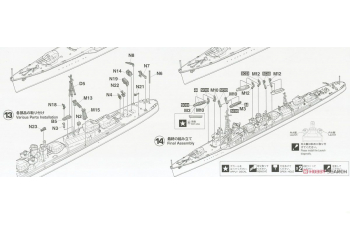 Сборная модель Японский эсминец YUGUMO
