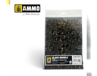 Black Marble. Square Die-cut Marble Tiles – 2 pcs.