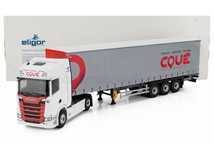 SCANIA S500 Truck Telonato Coue Transports (2021), White Red Grey