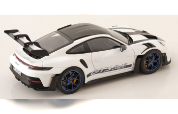 PORSCHE 911 (992) GT3 RS Weissach Package (2022), white blue carbon