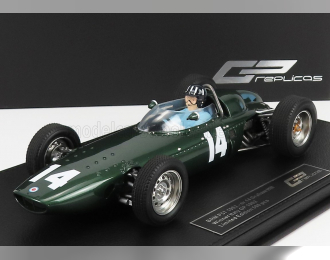BRM F1 P57 Brm Team N 14 Winner Italian Gp Monza World Champion (with Pilot Figure) 1962  Graham Hill - Con Vetrina - With Showcase, Green Met
