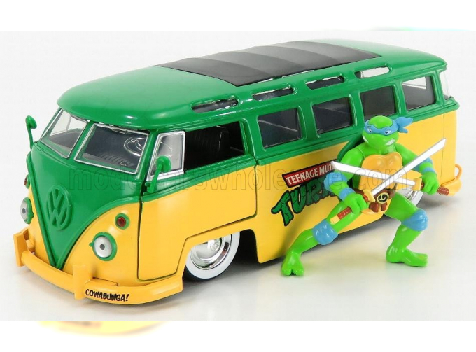 VOLKSWAGEN T1 Minibus (1962) - Tmnt Leonardo Ninja Turtles - Tartarughe Ninja, Yellow Green