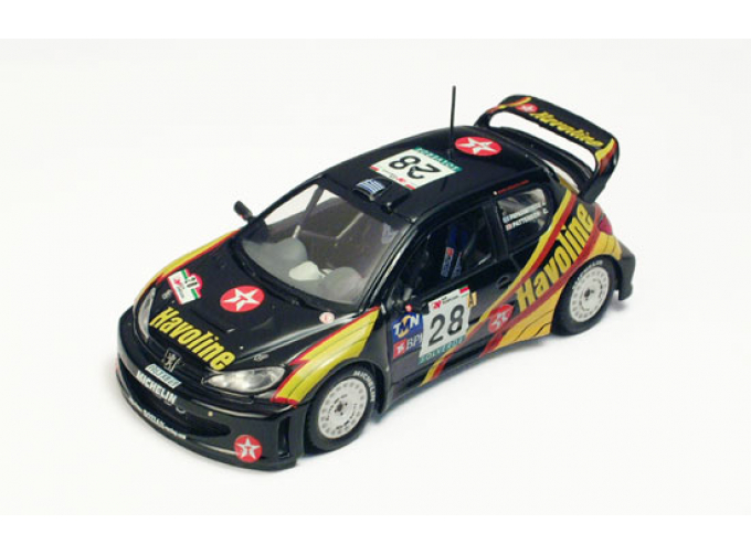 PEUGEOT 206 WRC #28 Havoline Papadimitriou Rallye De Portugal (2001), black