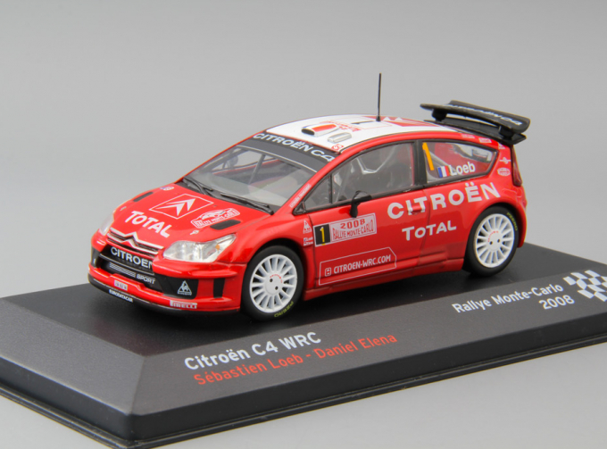 CITROËN C4 WRC Sebastien Loeb - Daniel Elena Rallye Monte-Carlo #1 (2008), red / white