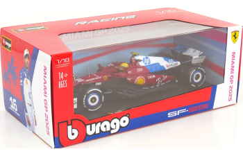 FERRARI F1 Sf-25 Team Scuderia Ferrari Hp №44 Miami Gp Lewis Hamilton (2025), Red White Blue
