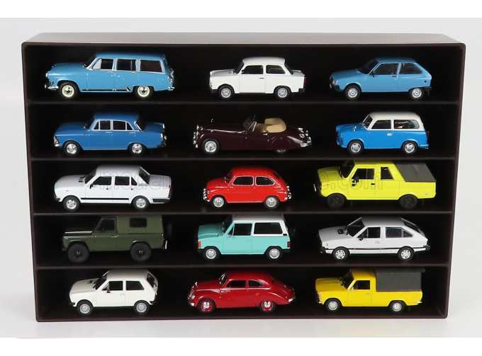 ACCESSORIES Espositore Aperto - For Auto 1/43 1/64 - Cars Not Included - Lungh.lenght Cm 36.8 X Largh.width Cm 6.7 X Alt.height Cm 24.3 (altezza Utile Tra I Ripiani Cm 4.5 Inner Height Among Shelves), Brown