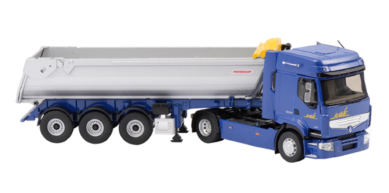 RENAULT Premium DXI Avec Benne Fruehauf Rave Transports, blue