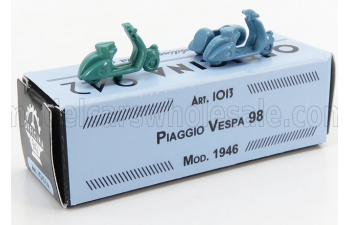 PIAGGIO Set 2x Vespa 98 + Vespa 98 Sidecar (1946), Green Light Blue