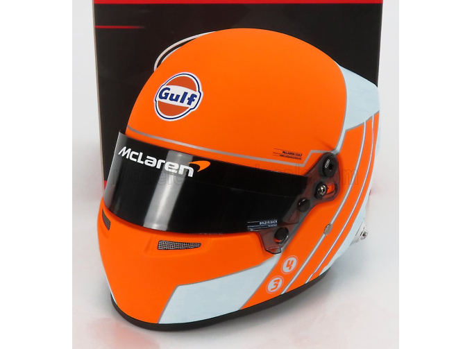 BELL HELMET F1 Casco Helmet Mcl35l Team Mclaren №3 Monaco Gp 2021 Daniel Ricciardo - №4 Monaco Gp (2021) Lando Norris, Matt Orange Light Blue
