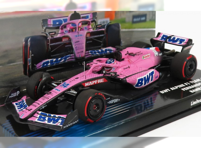 RENAULT F1 A522 Team Alpine Bwt №14 Bahrain Gp (2022) Fernando Alonso, Pink