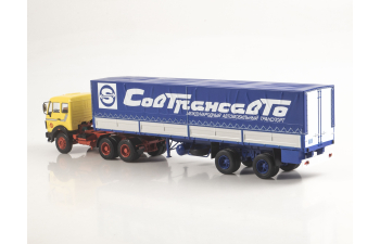 MERCEDES-BENZ NG 2232 с полуприцепом Fruehauf Savoyarde Совтрансавто, желтый / синий