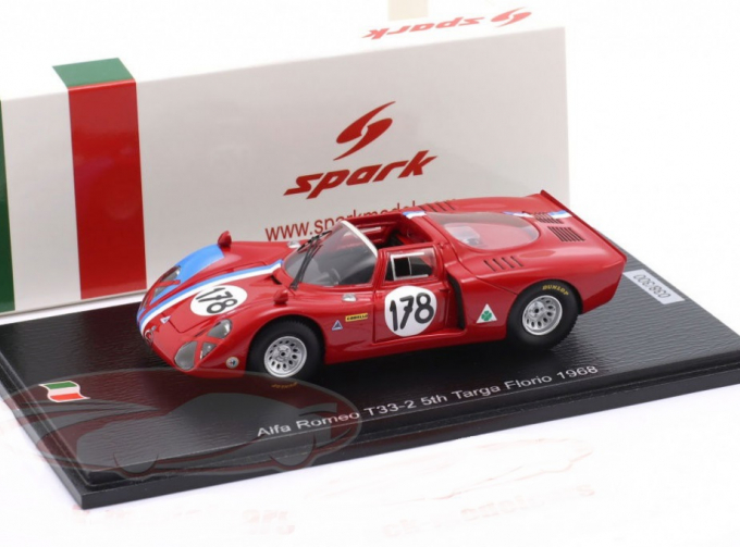 ALFA ROMEO T33/2 №178 5th Targa Florio Teddy Pilette, Rob Slotemaker (1968)