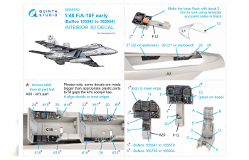 3D Декаль интерьера кабины F/A-18F early (Hasegawa)