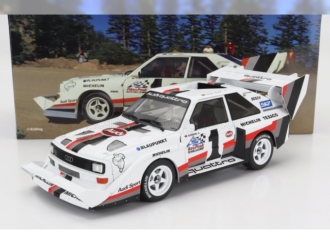 AUDI Quattro Sport S1 E2 №1 Winner Rally Pikes Peak Hill Climb (1987) W.Rohrl, Yellow White Red