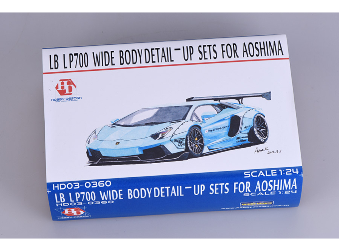 Конверсионный набор LB LP700 Wide Body Detail-up Sets для моделей Aoshima （Resin+PE+Metal parts+Decals）