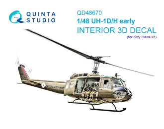 3D Декаль интерьера кабины UH-1D early/UH-1H early (Kitty Hawk)