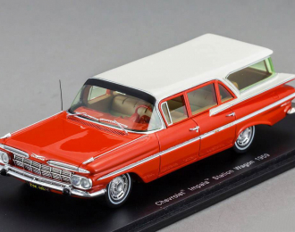 CHEVROLET Impala Station Wagon (1959), red with white roof