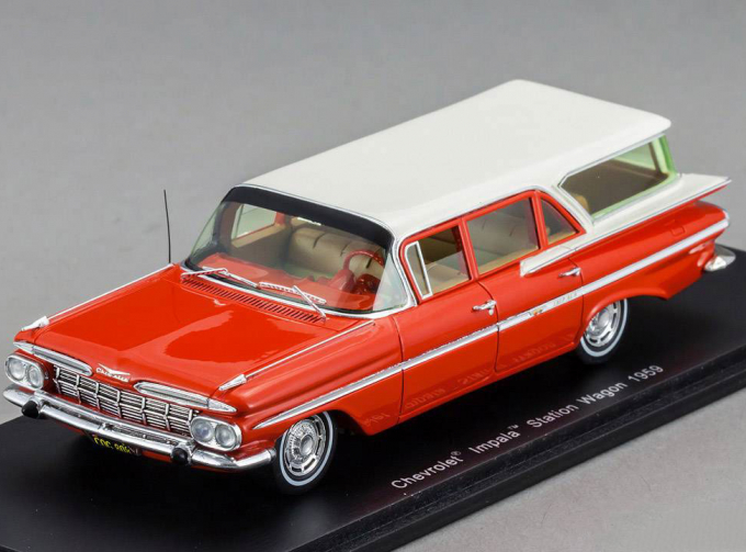 CHEVROLET Impala Station Wagon (1959), red with white roof