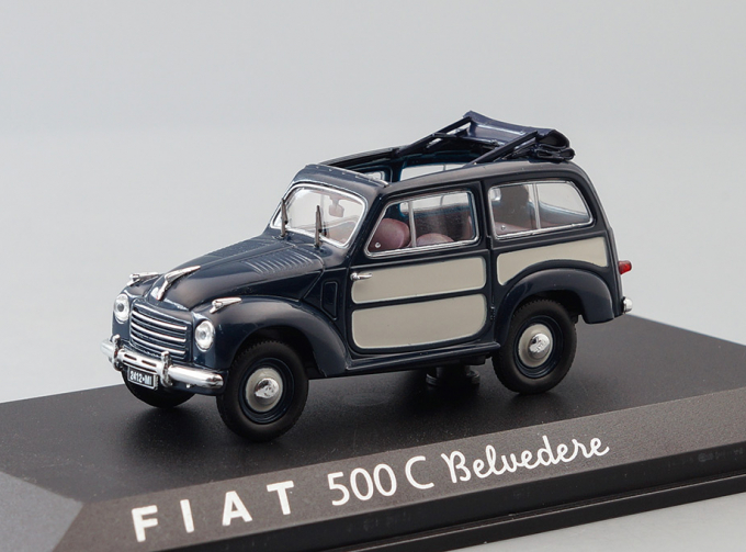 FIAT 500 C Belvedere, dark blue / beige