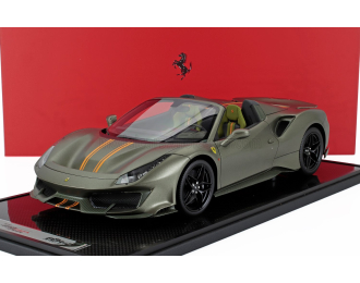 FERRARI 488 Pista Spider (2018) - Con Vetrina - With Showcase, Verde Manzoni - Matt Green Yellow