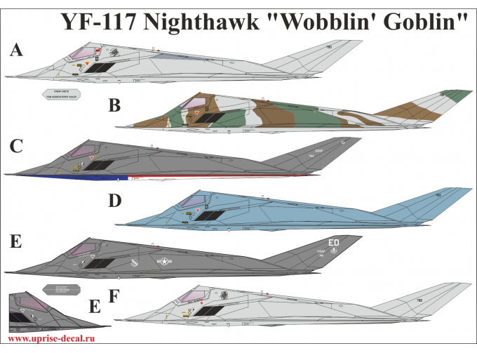 Декаль для YF-117 Nighthawk "Wobblin' Goblin"