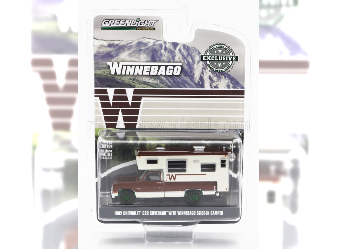CHEVROLET C20 Silverado Camper Winnebago (1982) - Green Wheels, Brown Cream