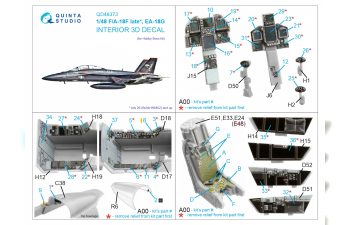 3D Декаль интерьера кабины F/A-18F late / EA-18G (Hobby Boss)