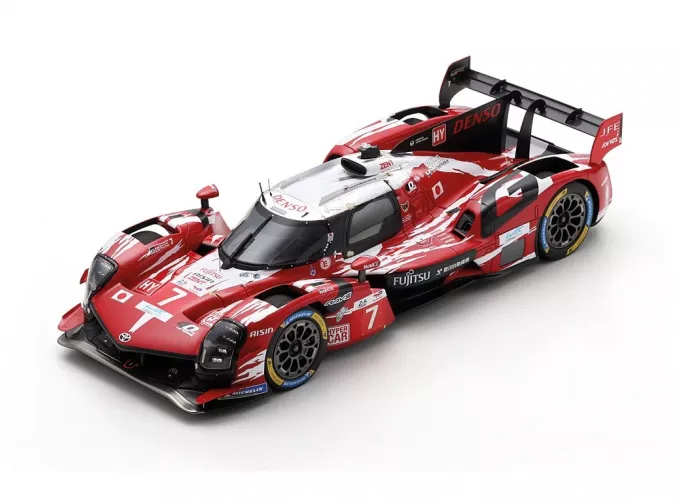 TOYOTA Gr010 3.5l V6 Team Gazoo Racing №7 5th 24h Le Mans Mike Conway - Kamui Kobayashi - Nyck De Vries (2025), Red White Black