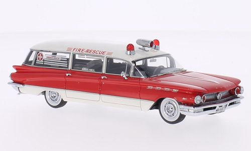 BUICK Flxible Premier Ambulance "Fire Rescue" (1960), white / red