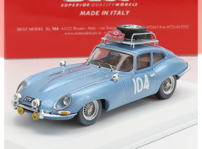 JAGUAR E-type Coupe (night Version) №104 Rally Montecarlo (1965) H.Pinder - C.Pollard, light blue