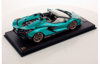 LAMBORGHINI Sian Fkp 37 Hybrid Roadster Open (2020) - Con Vetrina - With Showcase, Blue Green Met