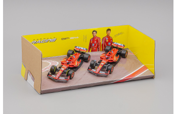FERRARI Set F1 2x Sf-24 Team Scuderia Ferrari №16 Charles Leclerc + №55 Carlos Sainz, red / black