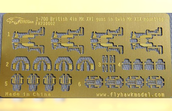 British 4.0in(102mm) Mk XVI guns in twin Mk XIX mounting