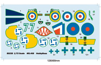 Сборная модель Самолет French MS.406 Fighter