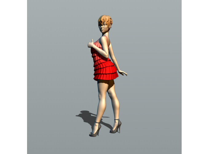 Фигура Девушка в платье с бахромой, окрашенная