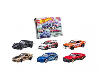 Набор 6 шт: DATSUN 240Z (1970), Honda Civic Type R (2018), Toyota Celica (1970), Mazda RX-7, Subaru WRX Sti и Nissan Skyline R30Ј (1982)