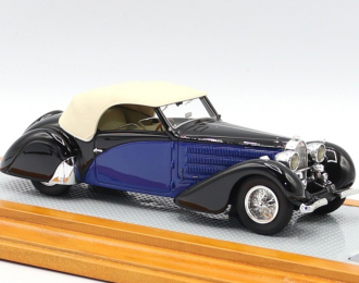 Bugatti T57 Cabriolet 1935 Stelvio Serie 2 sn57362 Restoration close Car, Blue/Black