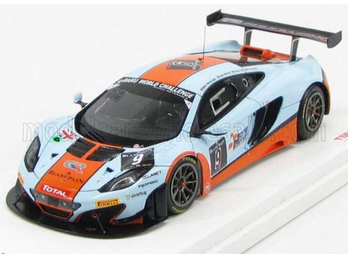 McLAREN Mp4-12c Gt3 Team Gulf Racing №9 24h Spa Wainwright - Meyrick - Hall - Mullen (2013), Light Blue Orange