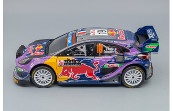 FORD Puma Rally1 Red Bull Team Ford World Rally M-sport N19 Winner Rally Montecarlo (2022) S.Loeb - I.Galmiche, Purple Yellow Black