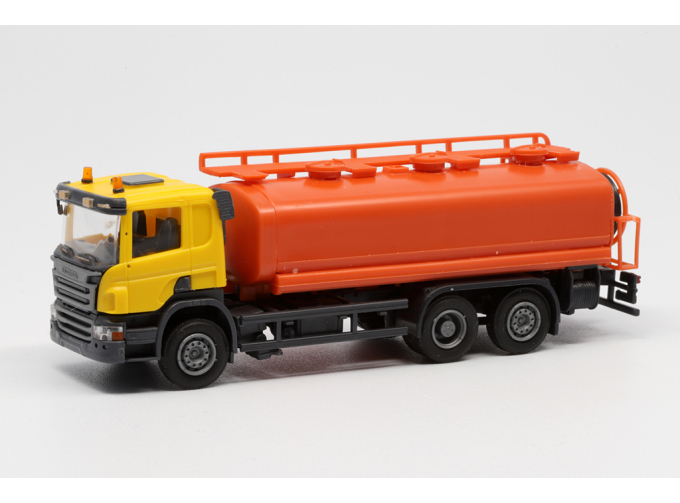 SCANIA P 6х2 цистерна для промывки ливневых стоков, желтый/оранжевый