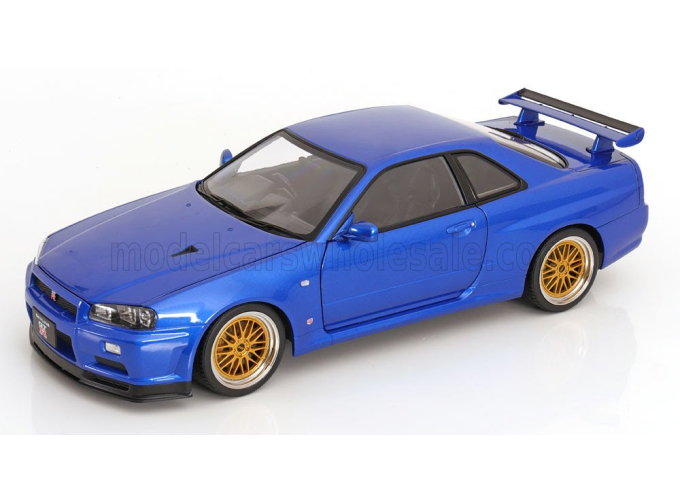 NISSAN Skyline GT-R R34 V-Spec II with BBS-rims (2001), blue metallic