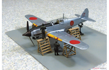 Сборная модель Японский истребитель Ki-61-II KAI TYPE 3 HIEN c фигурками пилота и техника