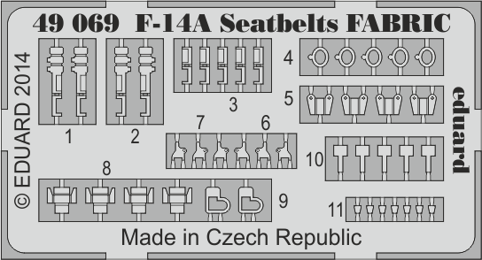Фототравление F-14A seatbelts FABRIC