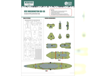 Маска окрасочная USS Washington Bb-56 (For Trumpeter 05735)