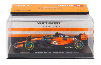 McLAREN F1 Mcl39 Team Mclaren №4 World Champion Winner Monaco Gp (2025) Lando Norris - With Pilot And Showcase, Orange Black