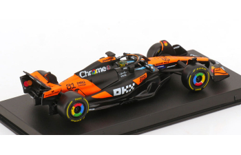 McLAREN F1 Mcl39 Team Mclaren №81 Season Gp (2025) Oscar Piastri - With Pilot And Showcase, Orange Black