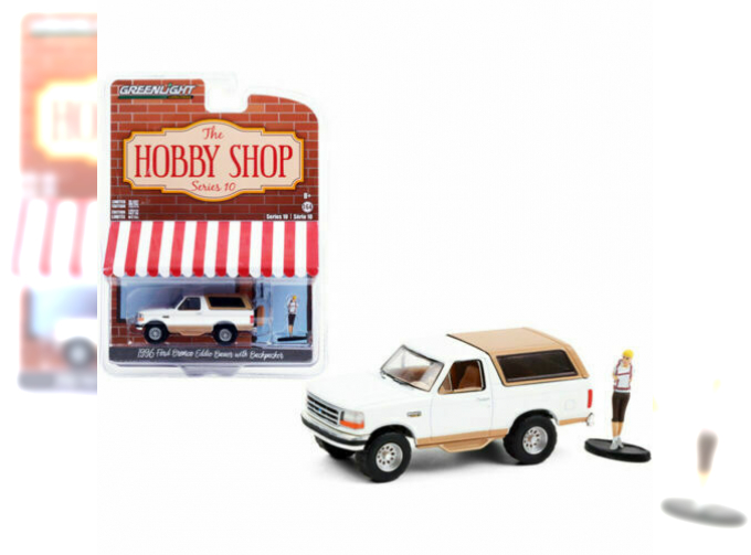 FORD Bronco Eddie Bauer с фигуркой 1996 Oxford White and Light Saddle