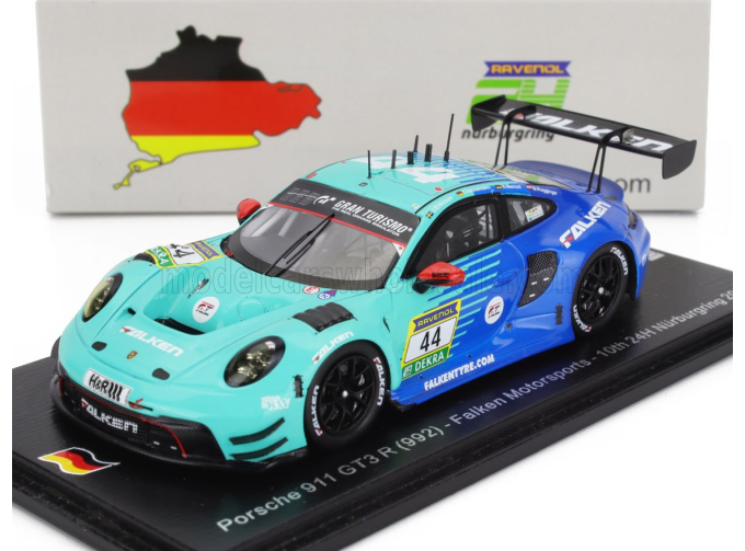PORSCHE 911 992 Gt3 R Team Falken Motorsports №44 24h Nurburgring (2024) J.Eriksson - T.Heinemann - N.Menzel - M.Ragginger, Light Blue Aquamarine